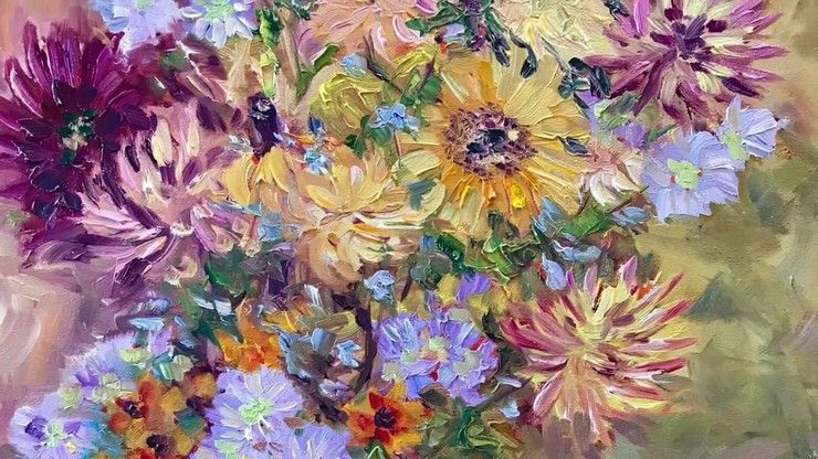 The Painting of the Sunshine bouquet by Terrill Welch - YouTube