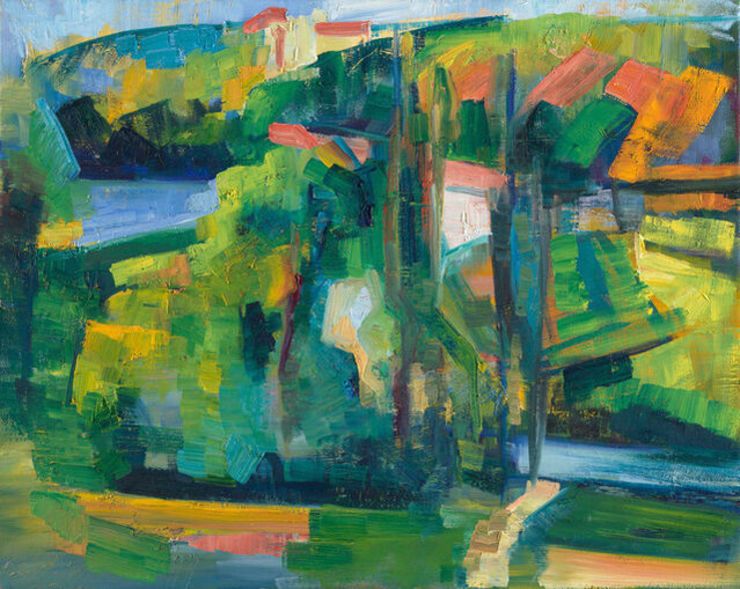 Elena Maslova-Levin | Landscape dissolving (conversation with Cezanne) (2018) | Available for Sale | Artsy